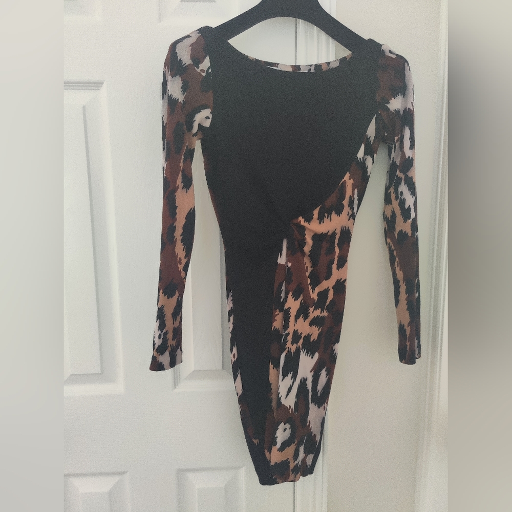 Diane Von Furstenberg - print dress in 100% wool - size 2